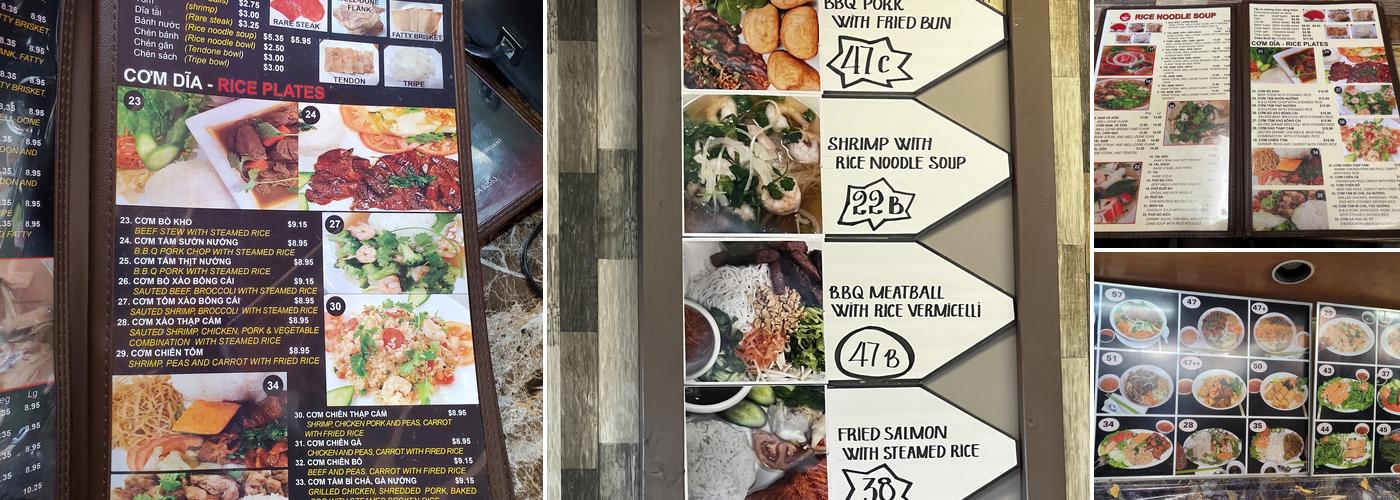 Phở Hà Menu