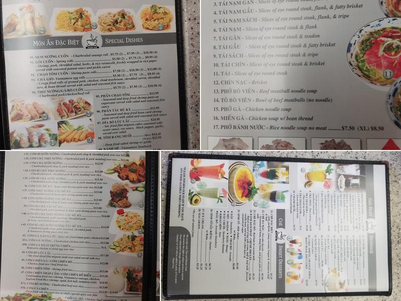 Pho Ha Menu