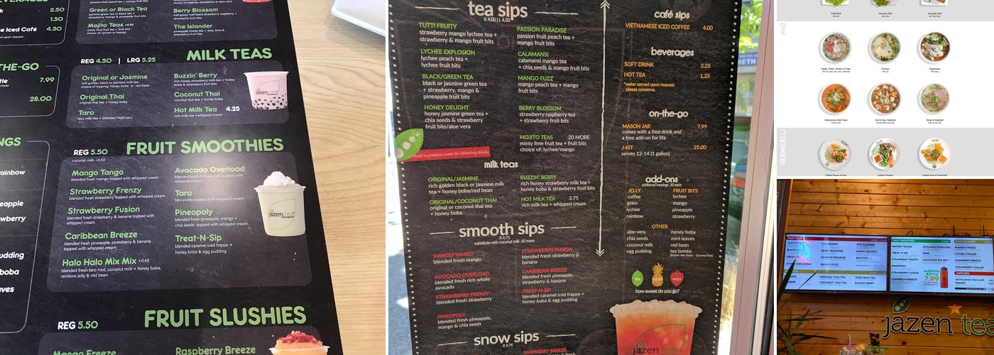 Phở Hòa + Jazen Tea (Weller) Menu