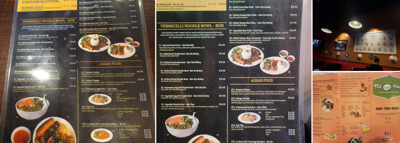 Phở Khang Menu