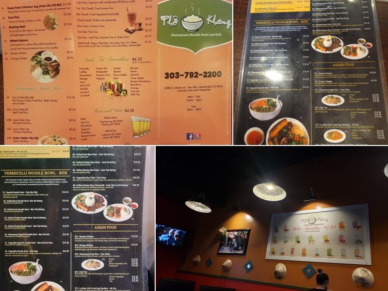 Phở Khang Menu