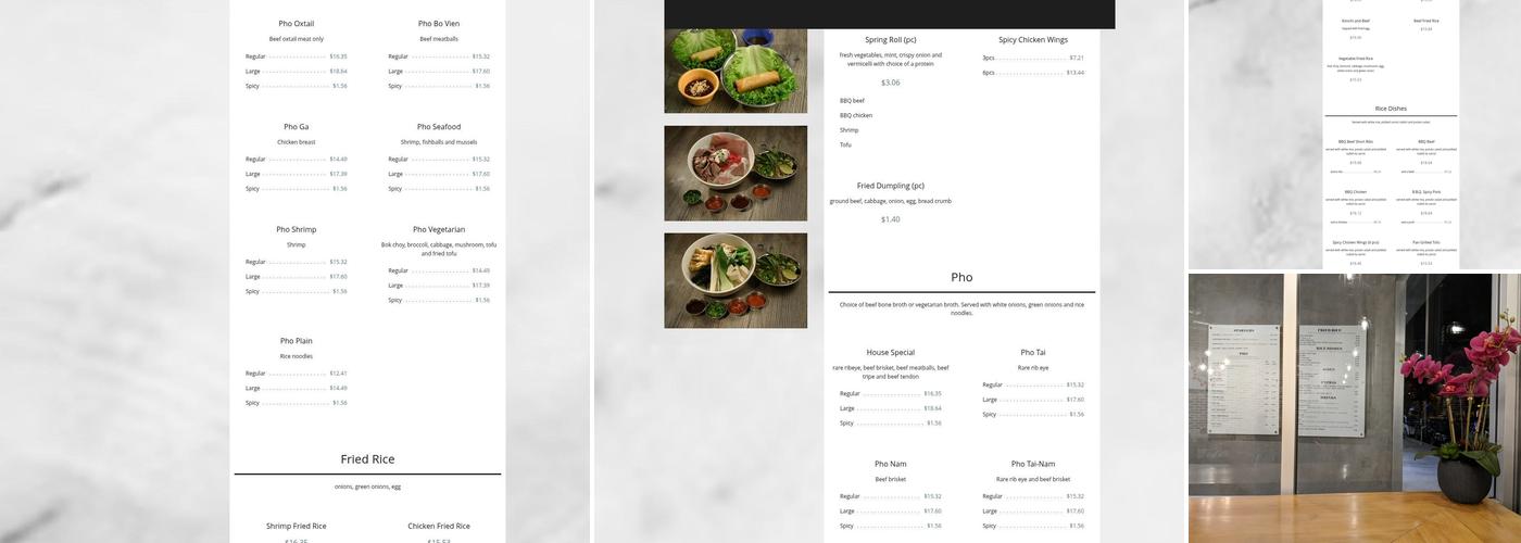 Pho NOHO Menu