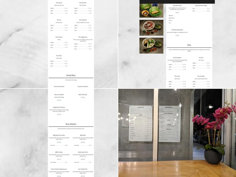 Pho NOHO Menu