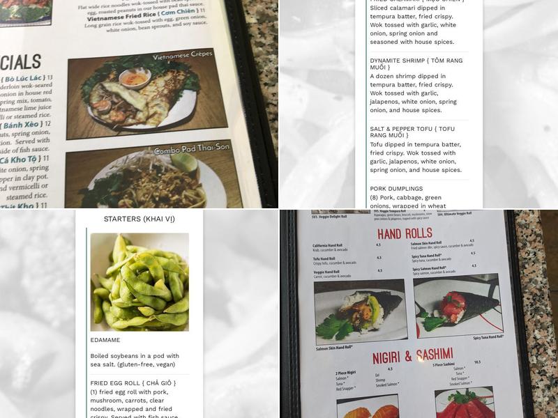 Pho Thaison Menu