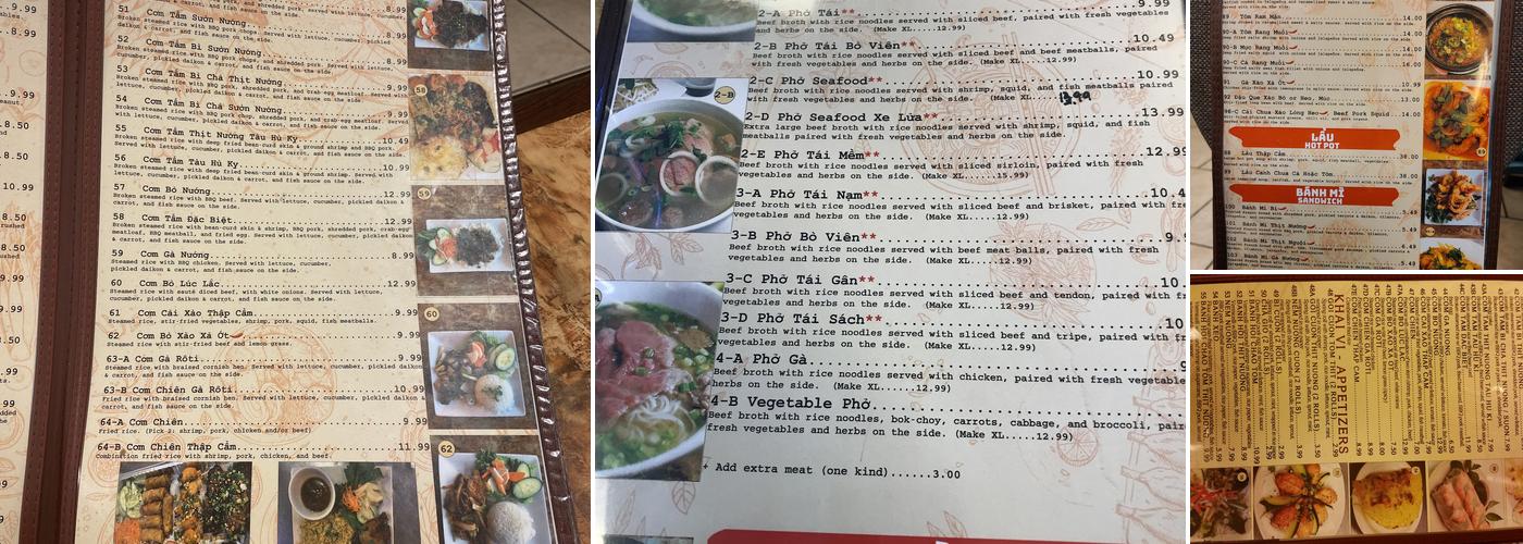 Pho Thuan Thanh Menu