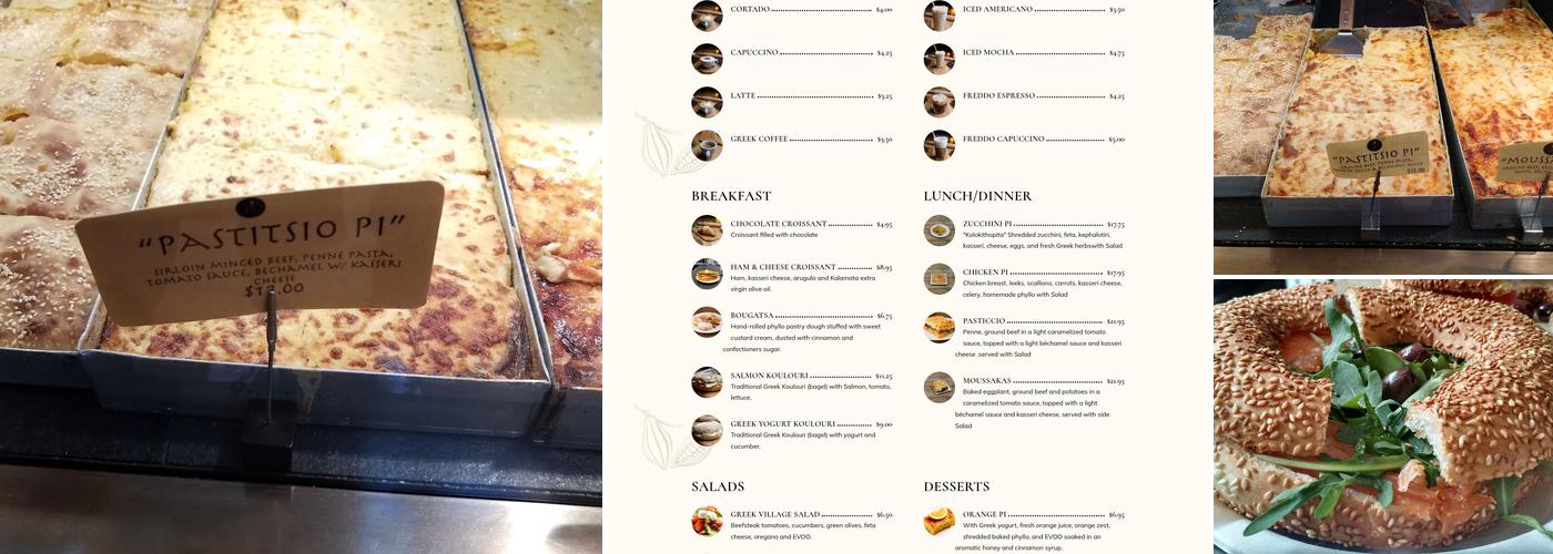 Pi Bakerie Menu