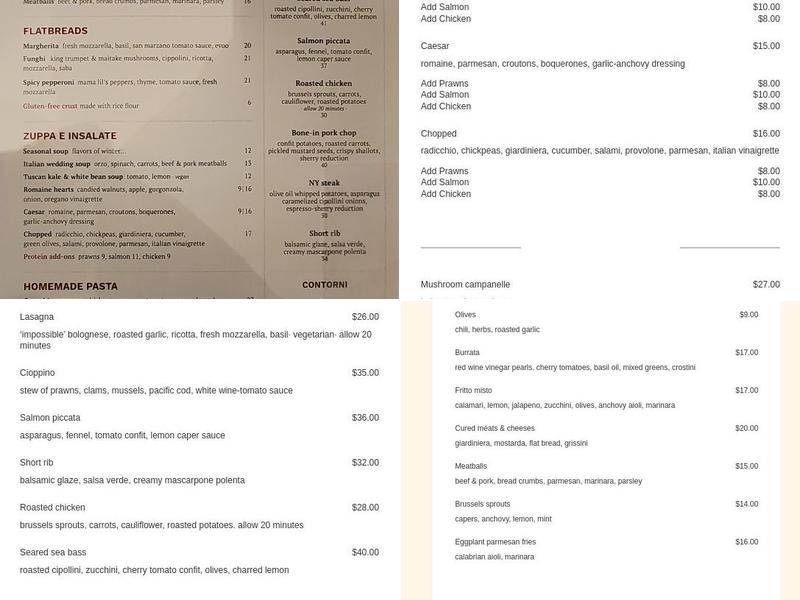 Piatti Menu