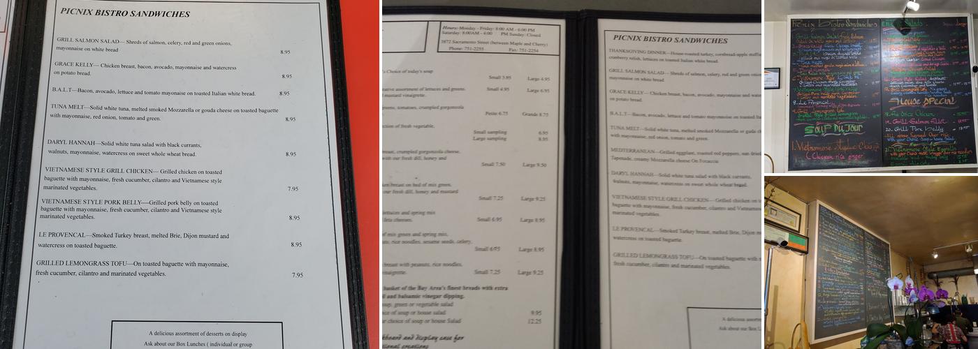 Picnix Bistro & Carry Out Menu