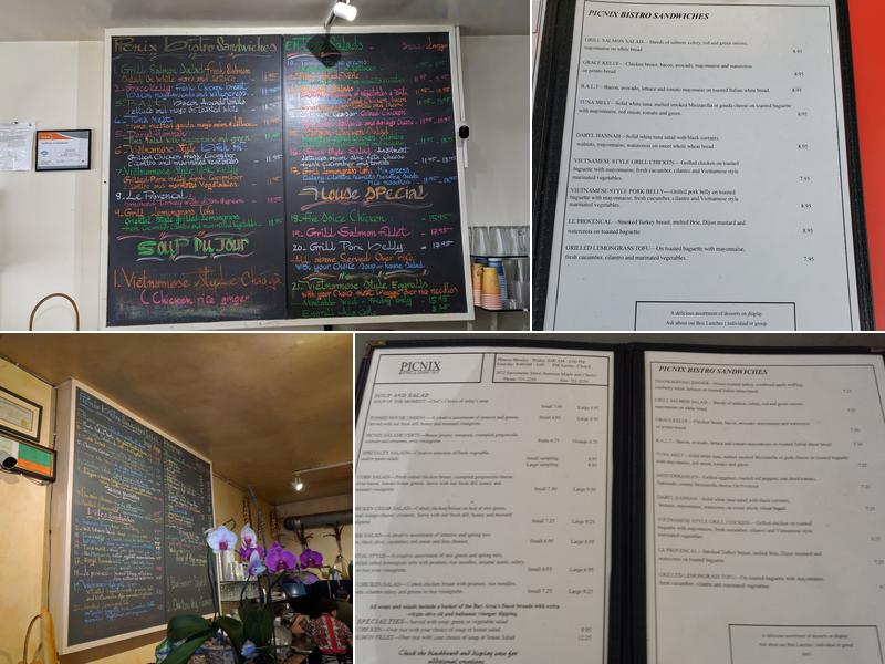Picnix Bistro & Carry Out Menu