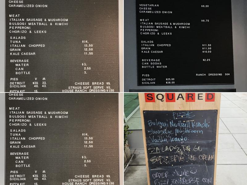 Pizza Squared Menu