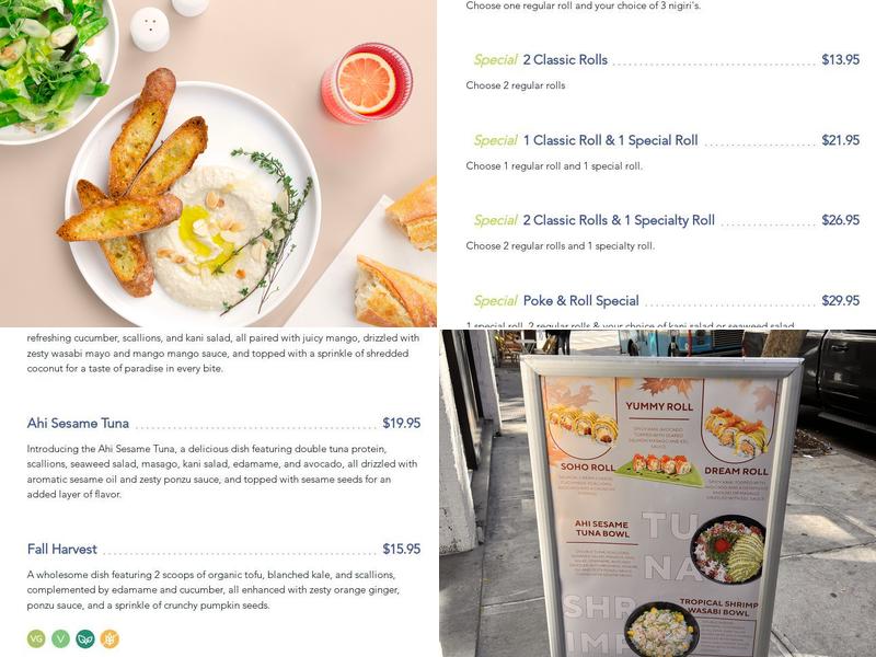 Poke and Roll Sushi Menu