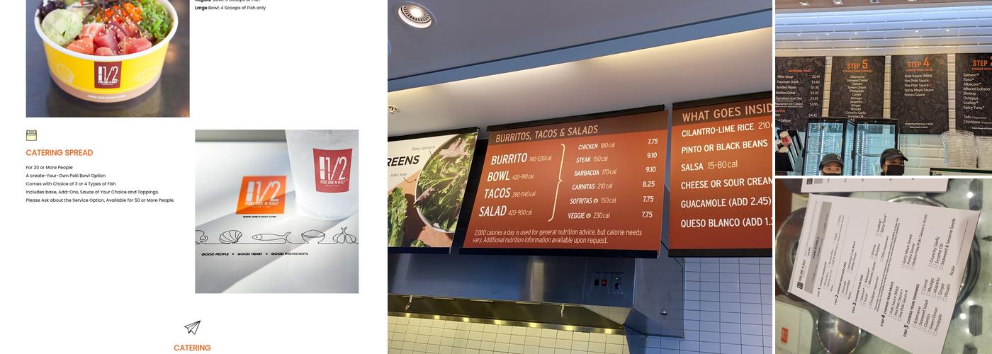 Poki One N Half Menu