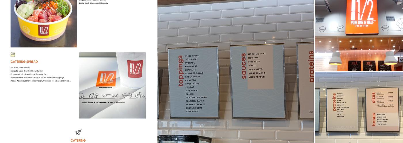 Poki One N Half Menu