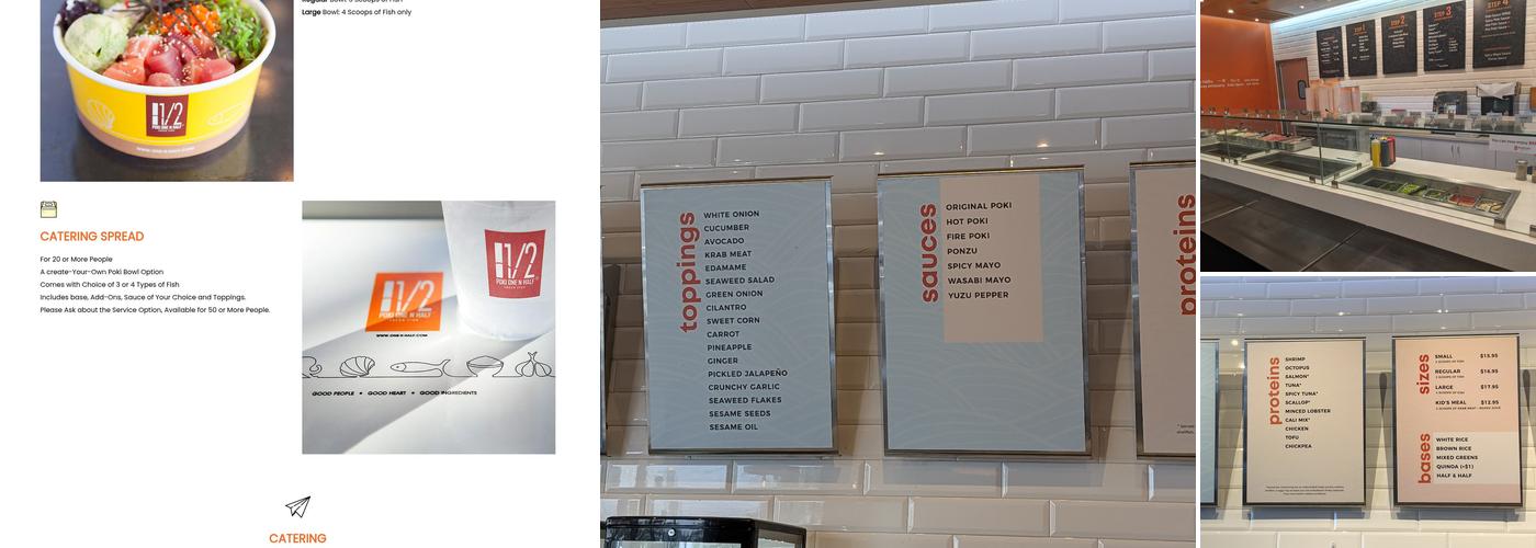 Poki One N Half Menu