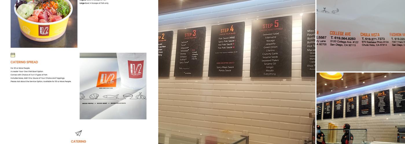 Poki One N Half Menu