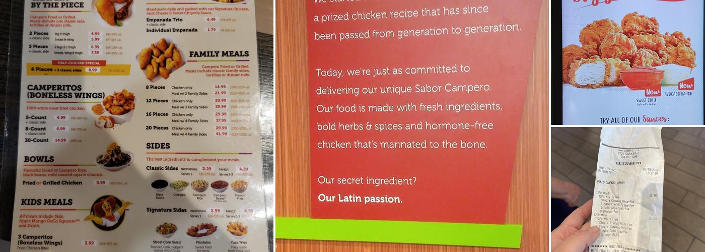 Pollo Campero Menu