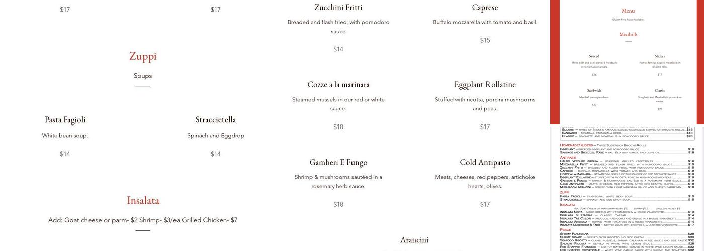 Polpette 71 Menu