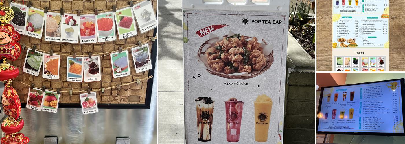 Pop Tea Bar Menu