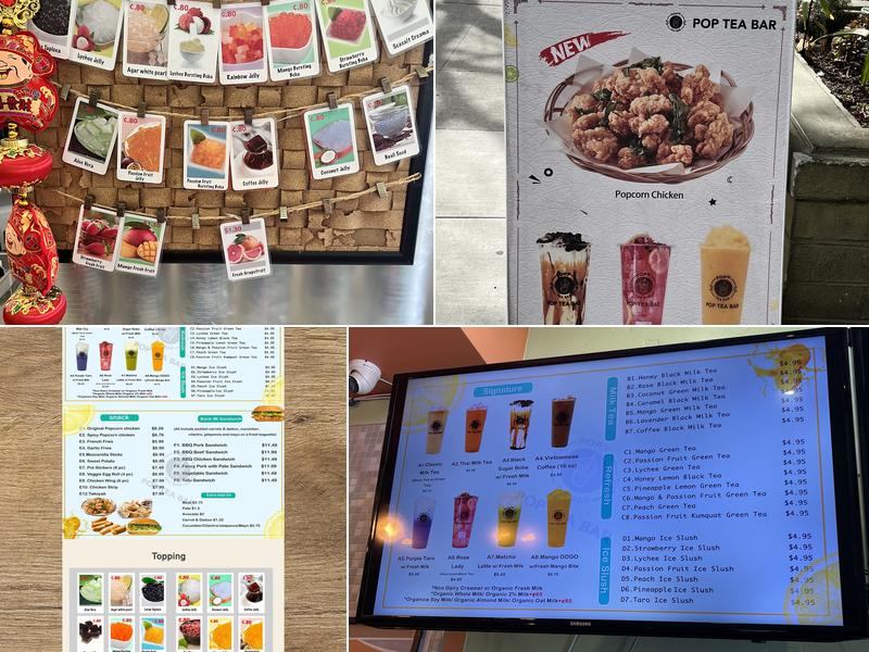 Pop Tea Bar Menu