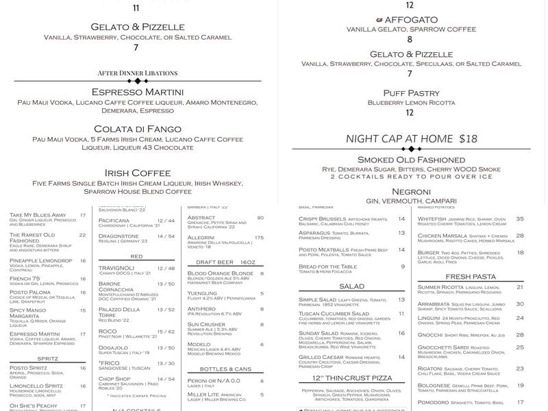 Posto 31 Menu