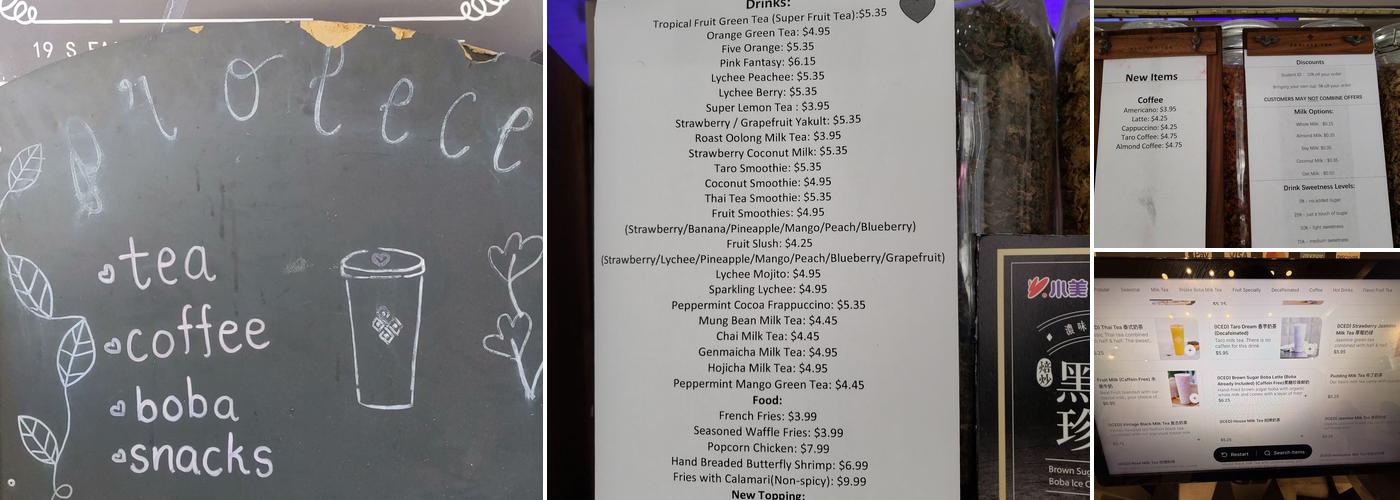Prolece Tea Menu