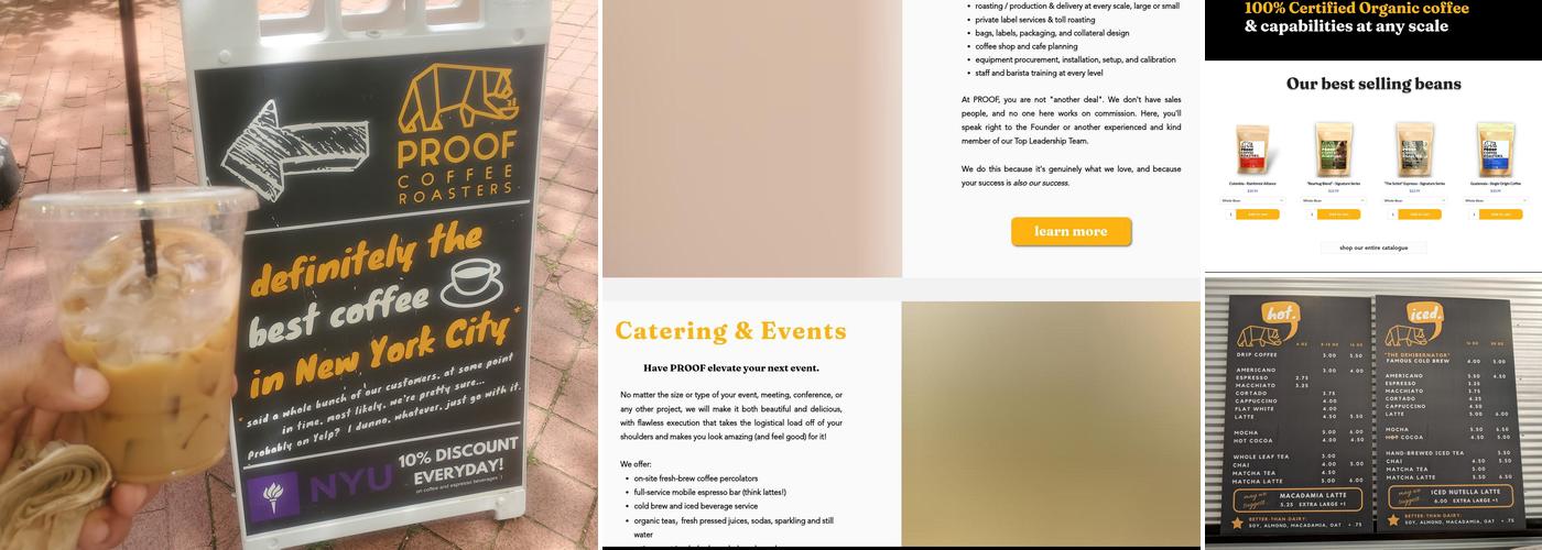 PROOF Coffee Roasters Menu