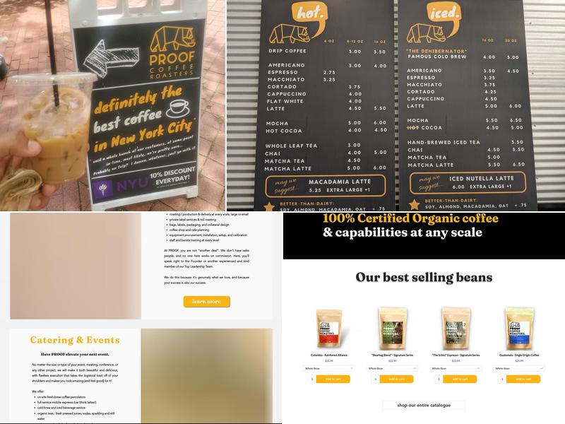PROOF Coffee Roasters Menu