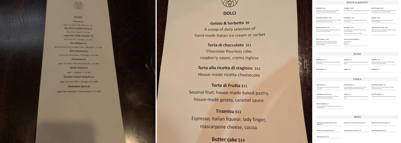 Prosecco Menu