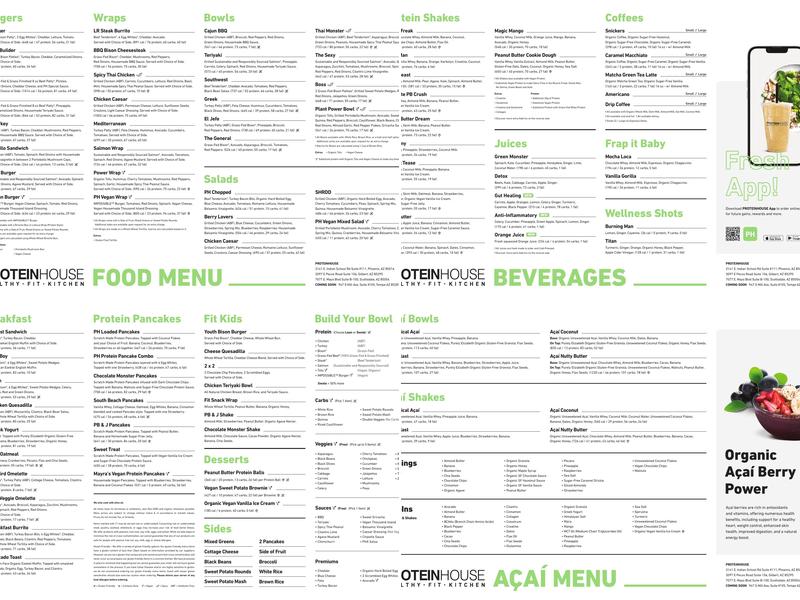 ProteinHouse Menu