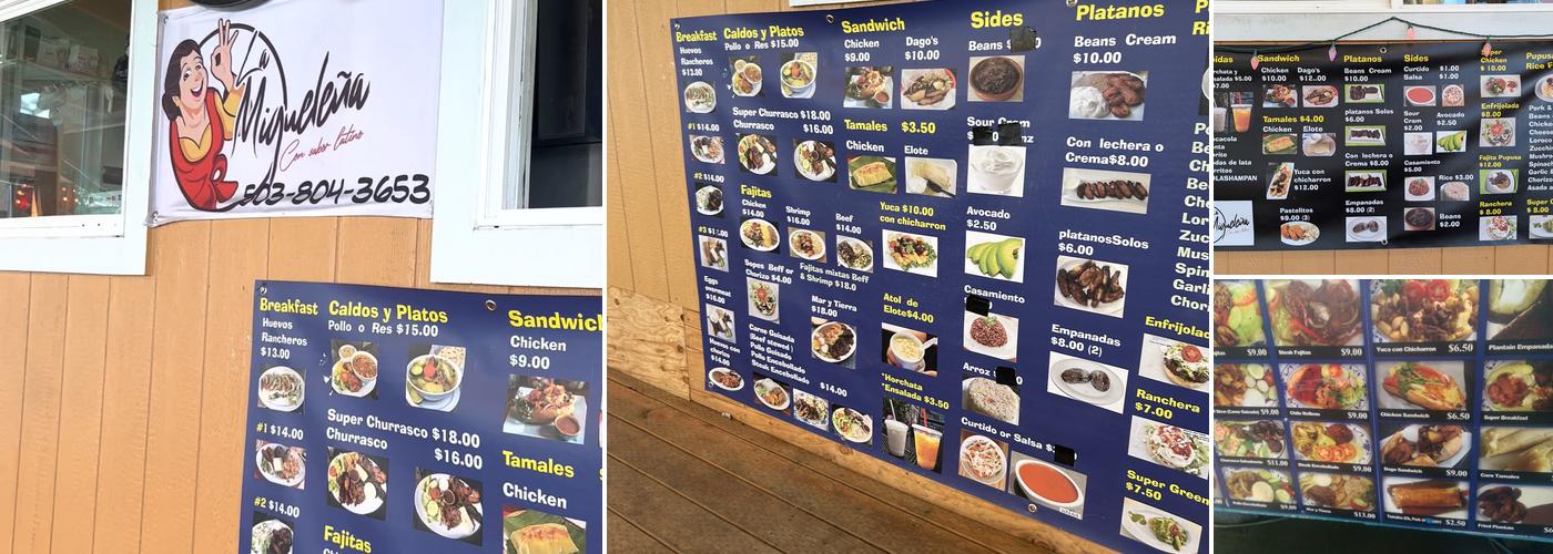 Pupuseria Migueleña Menu