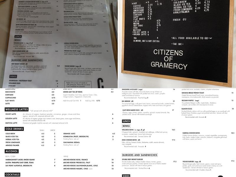 Citizens Of Gramercy Menu