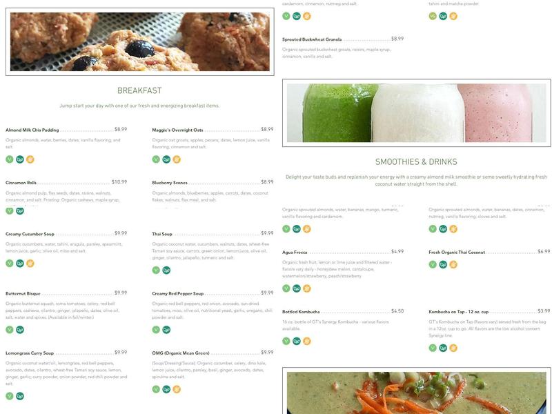 Que SeRaw SeRaw Menu