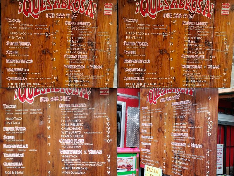 Quesabrosa Menu