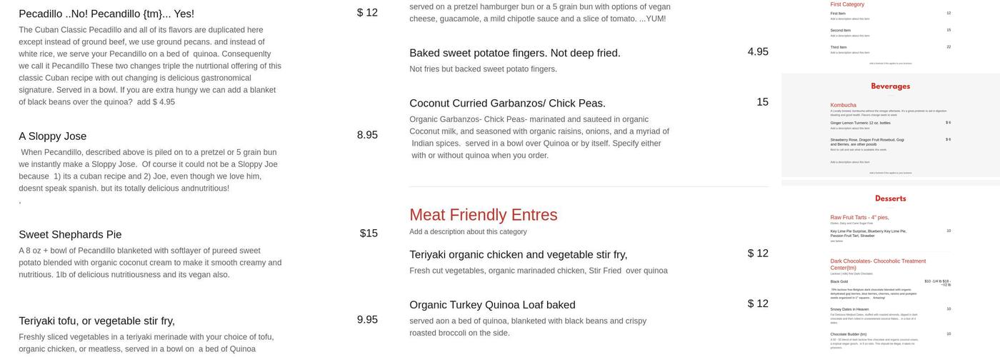 Quinoa-Connection Menu