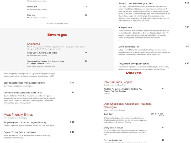 Quinoa-Connection Menu