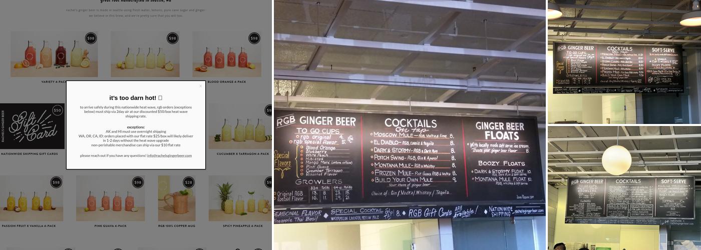 rachel's ginger beer - pike place Menu