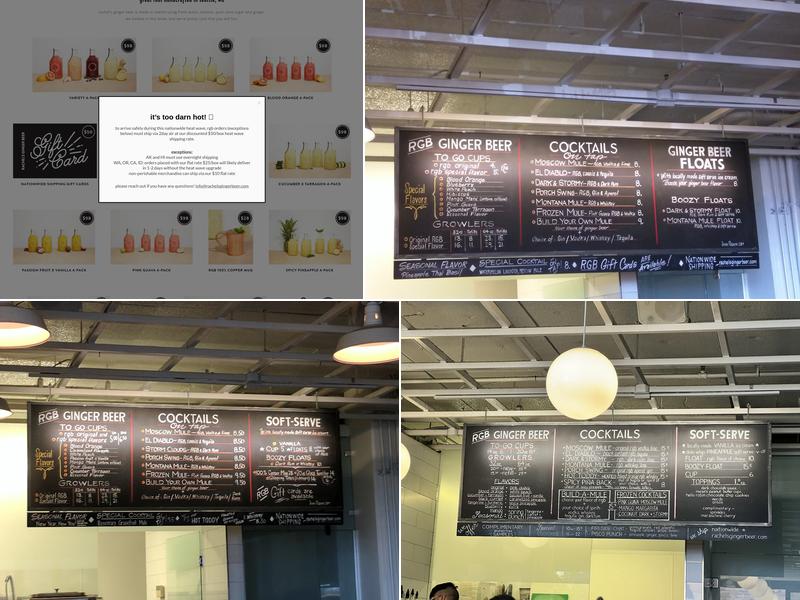 rachel's ginger beer - pike place Menu