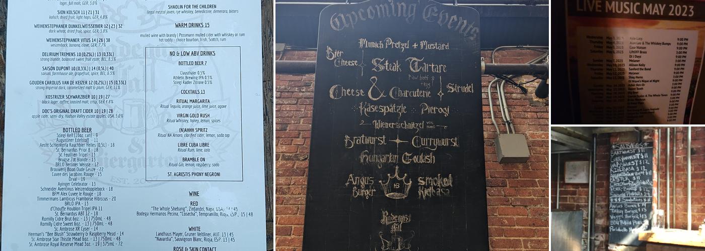 Radegast Hall & Biergarten Menu