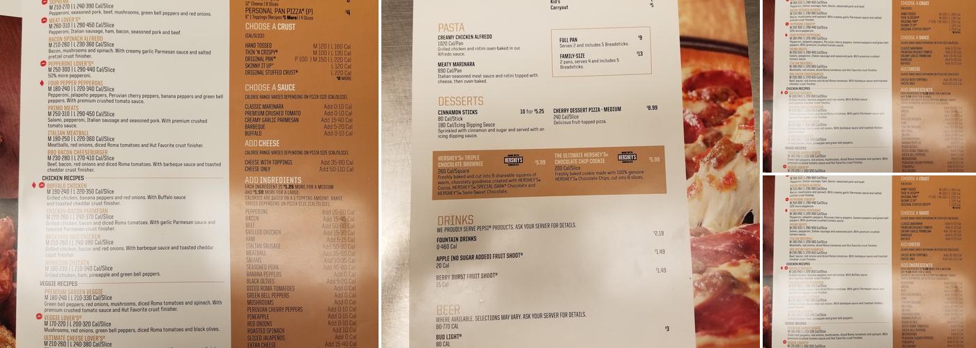 Pizza Hut Menu