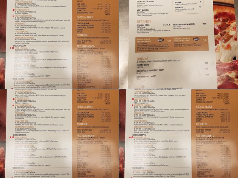 Pizza Hut Menu