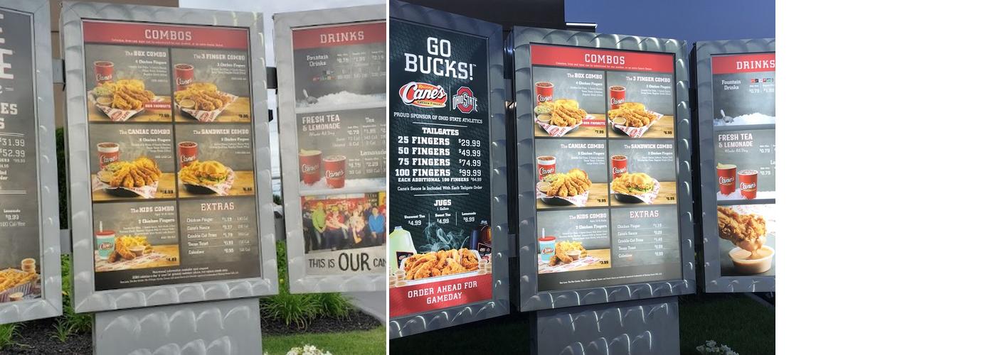 Raising Cane's Chicken Fingers Menu