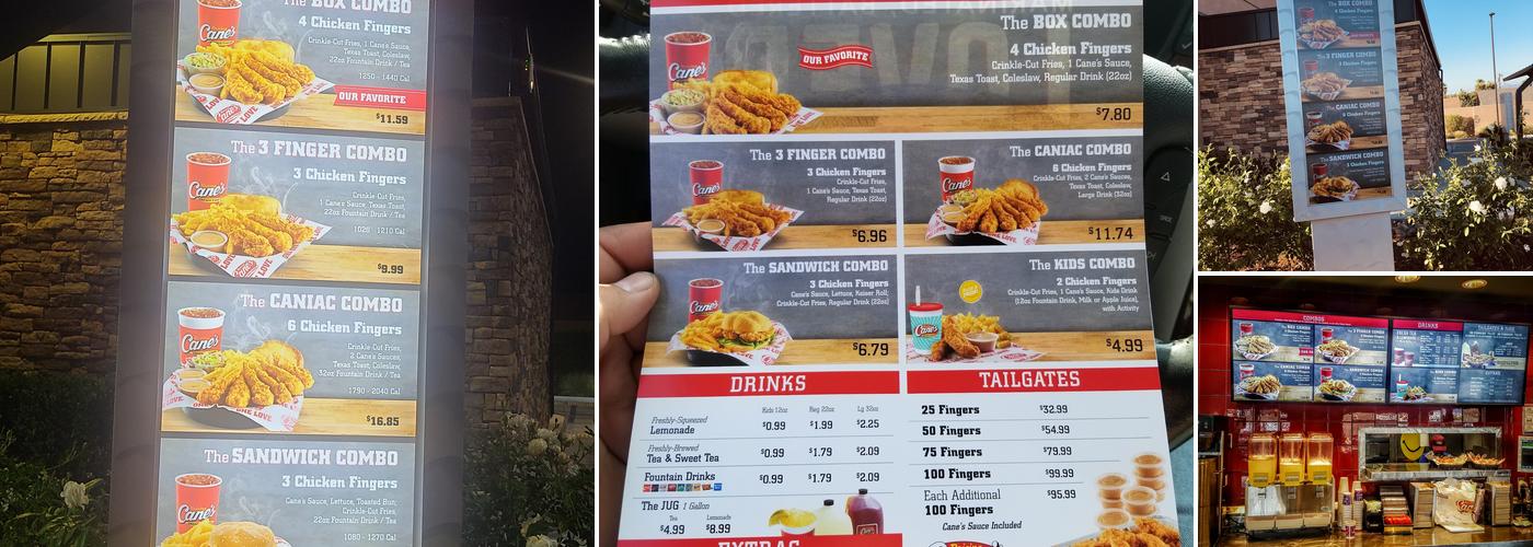 Raising Cane's Chicken Fingers Menu