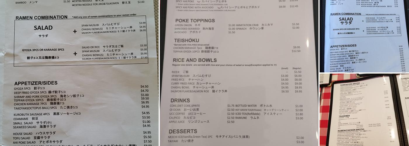 Ramen Shack Takumiya Menu