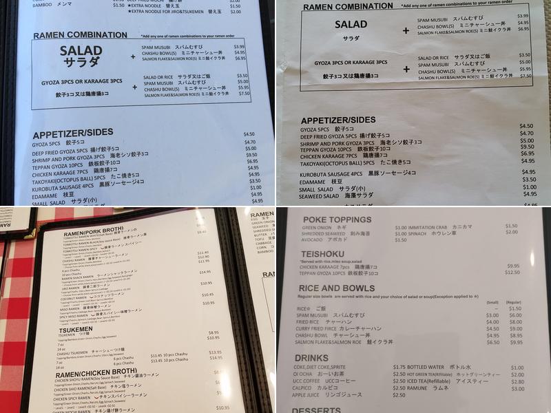 Ramen Shack Takumiya Menu
