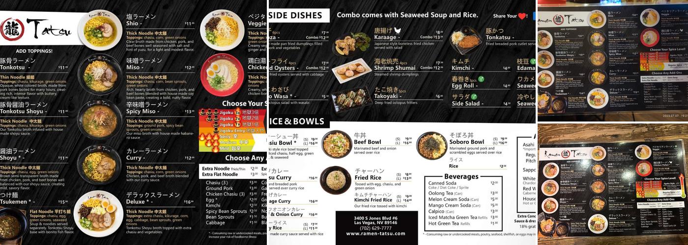 Ramen Tatsu Menu