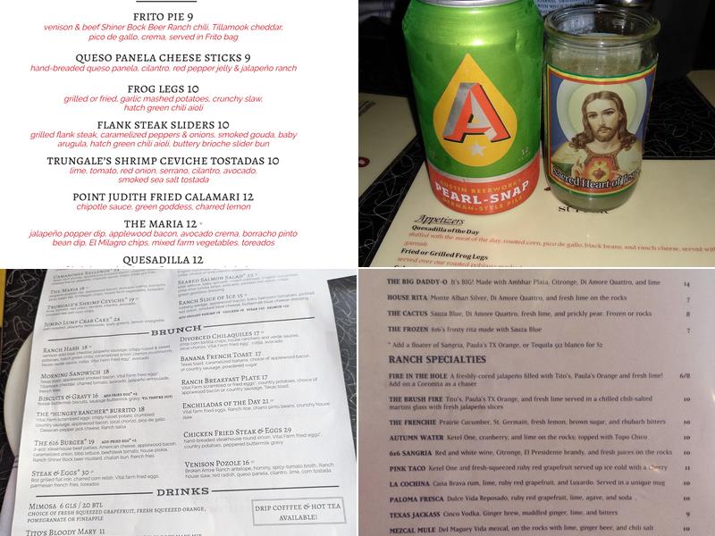 Ranch 616 Menu