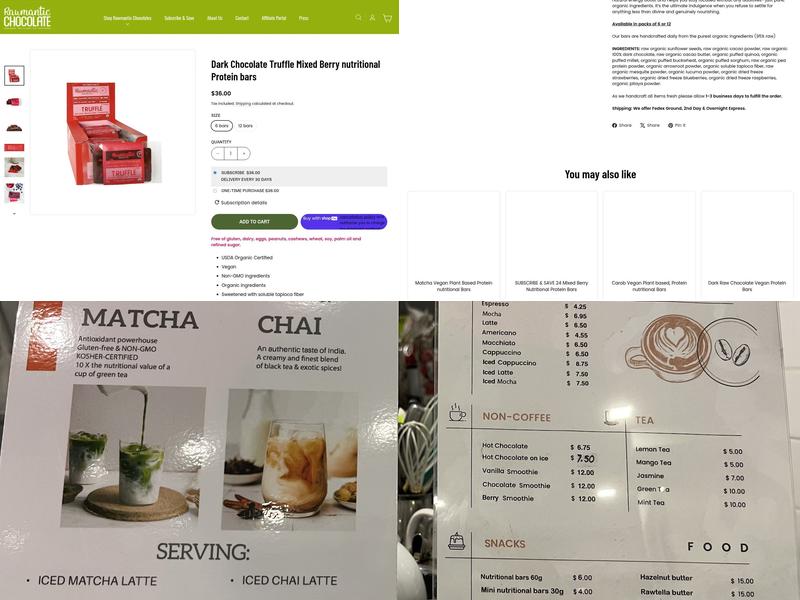 Rawmantic Chocolate Menu