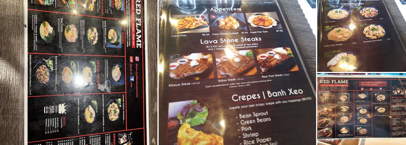 Red Flame Restaurant Menu
