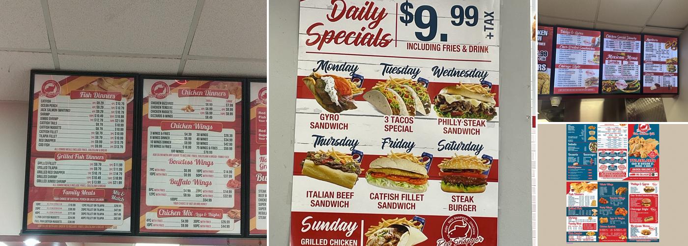 Red Snapper Hyde Park Menu