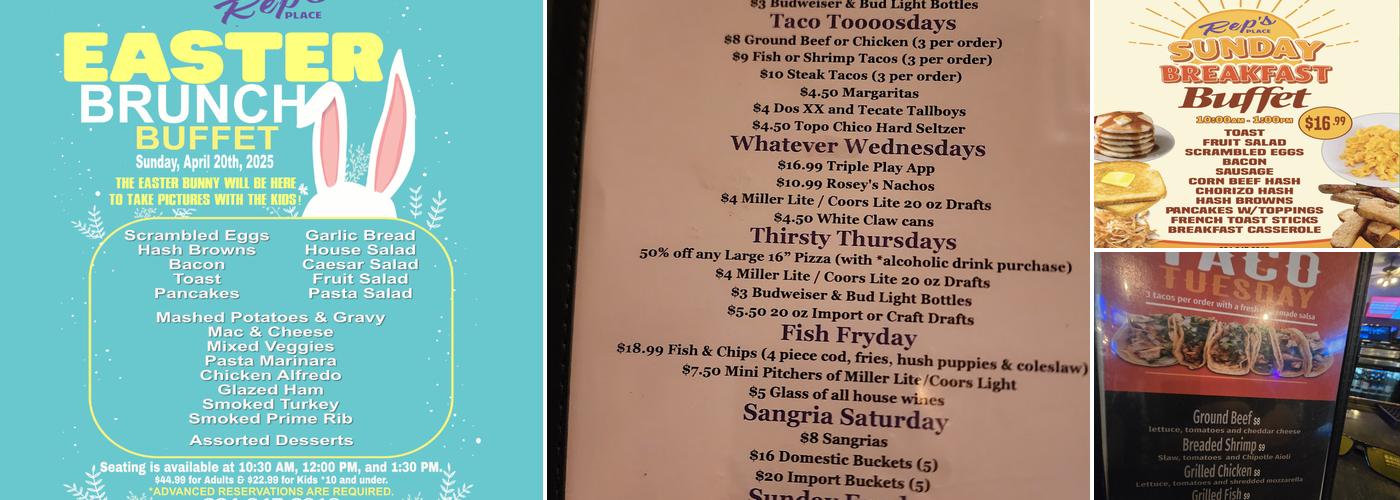 Rep's Place Menu